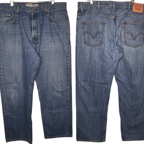 Levi's Men's 569 Loose Straight Fit Jeans Medium Wash Size 39W x 34L Cotton